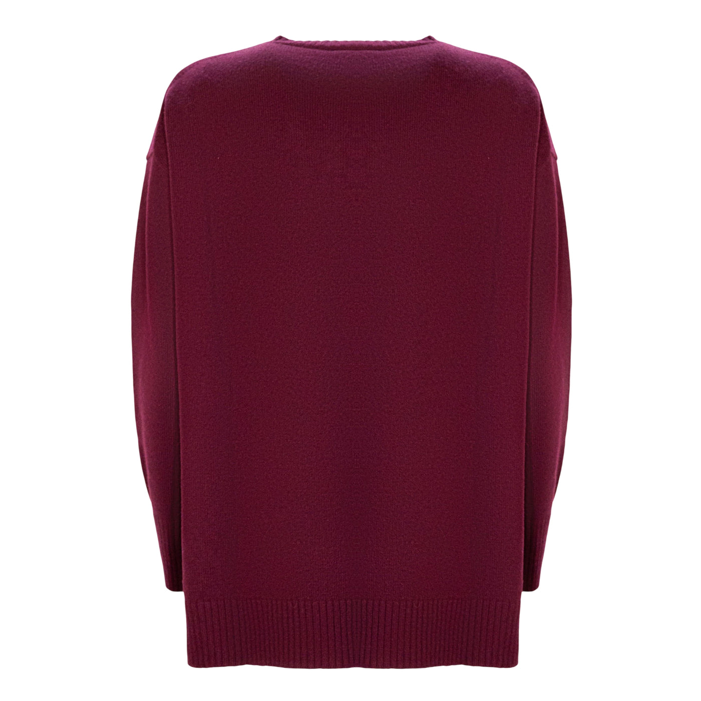 Maglia Donna girocollo in lana bordeaux retro