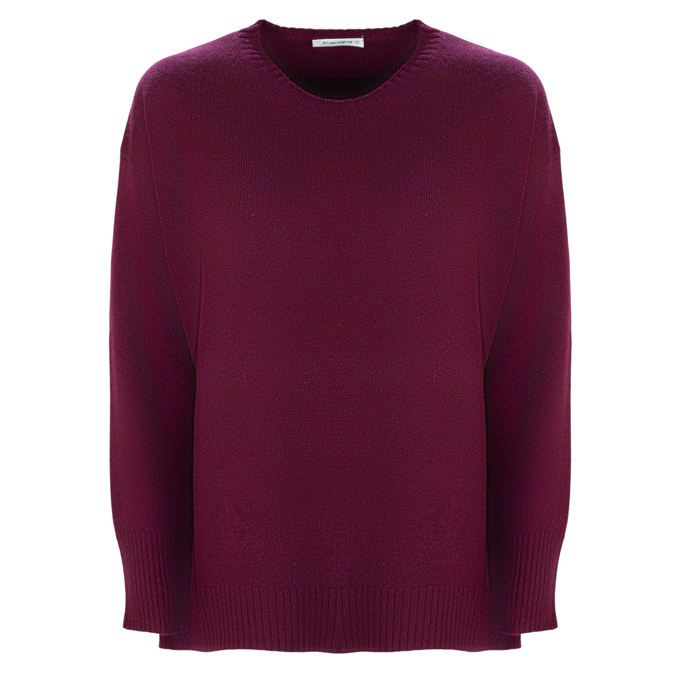 Maglia Donna girocollo in lana bordeaux