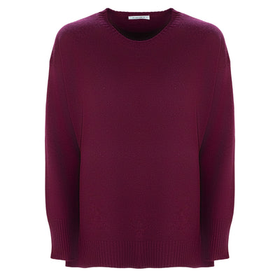 Maglia Donna girocollo in lana bordeaux