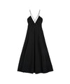 Abito Donna Lungo in crepe di seta Nero