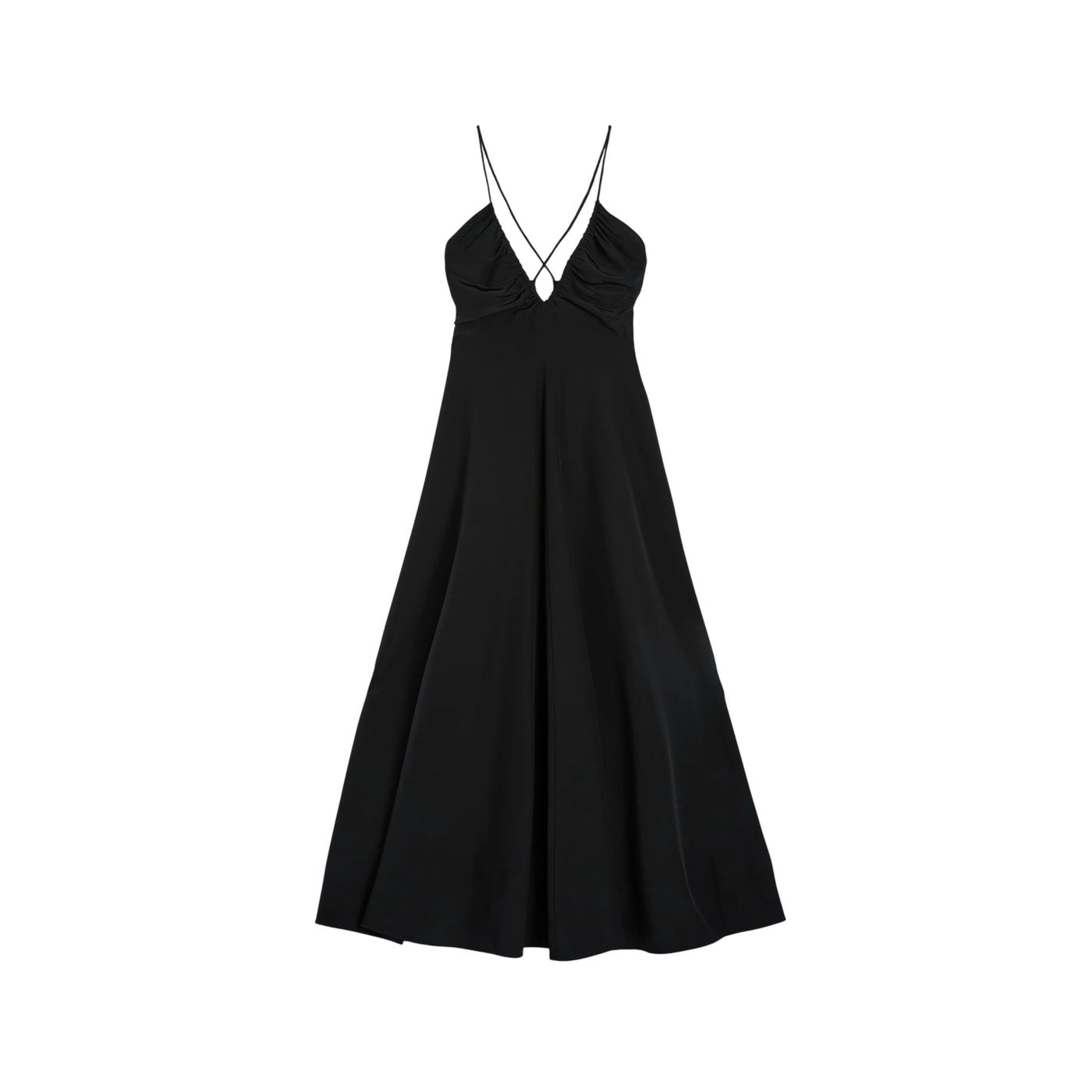 Abito Donna Lungo in crepe di seta Nero