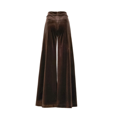 Pantalone largo in velluto Wenge