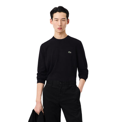 Pullover girocollo monocromatico in cotone