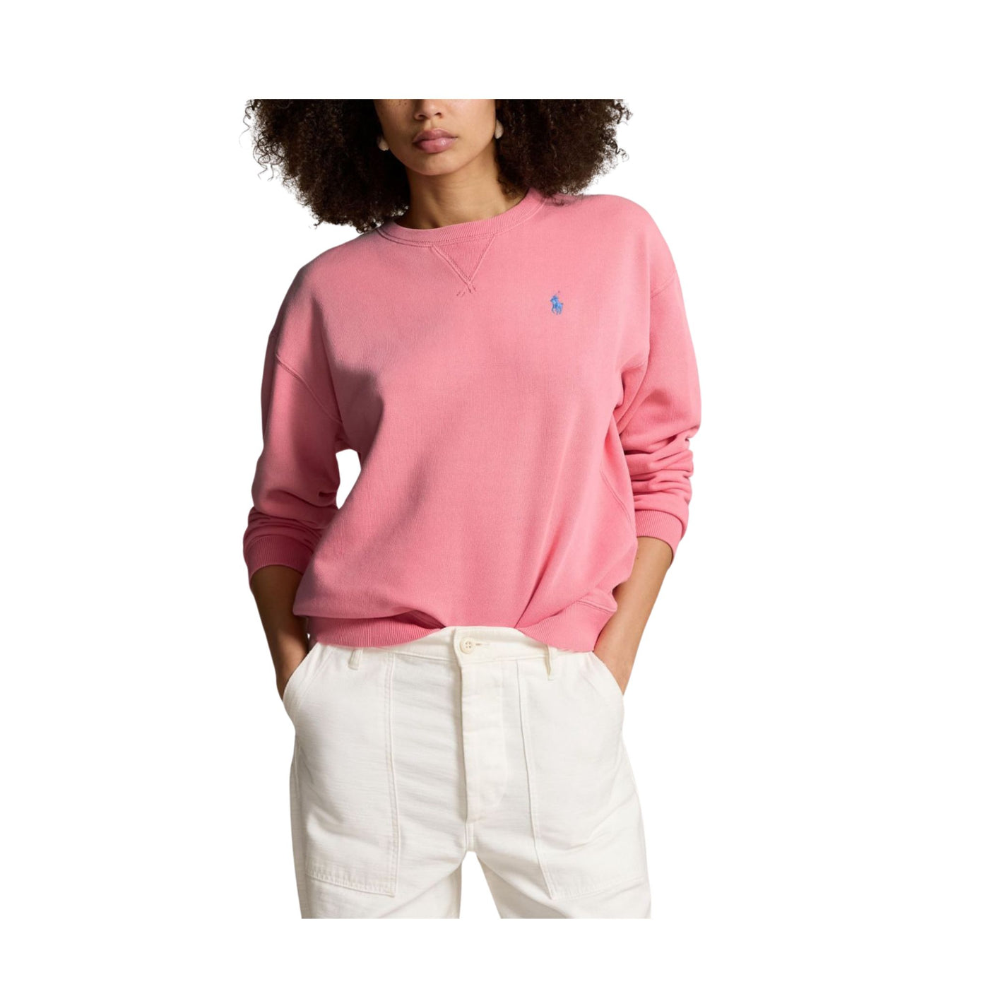 Felpa Donna girocollo rosa Polo Ralph Lauren
