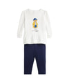Completo da Neonata bianco e blu con orso