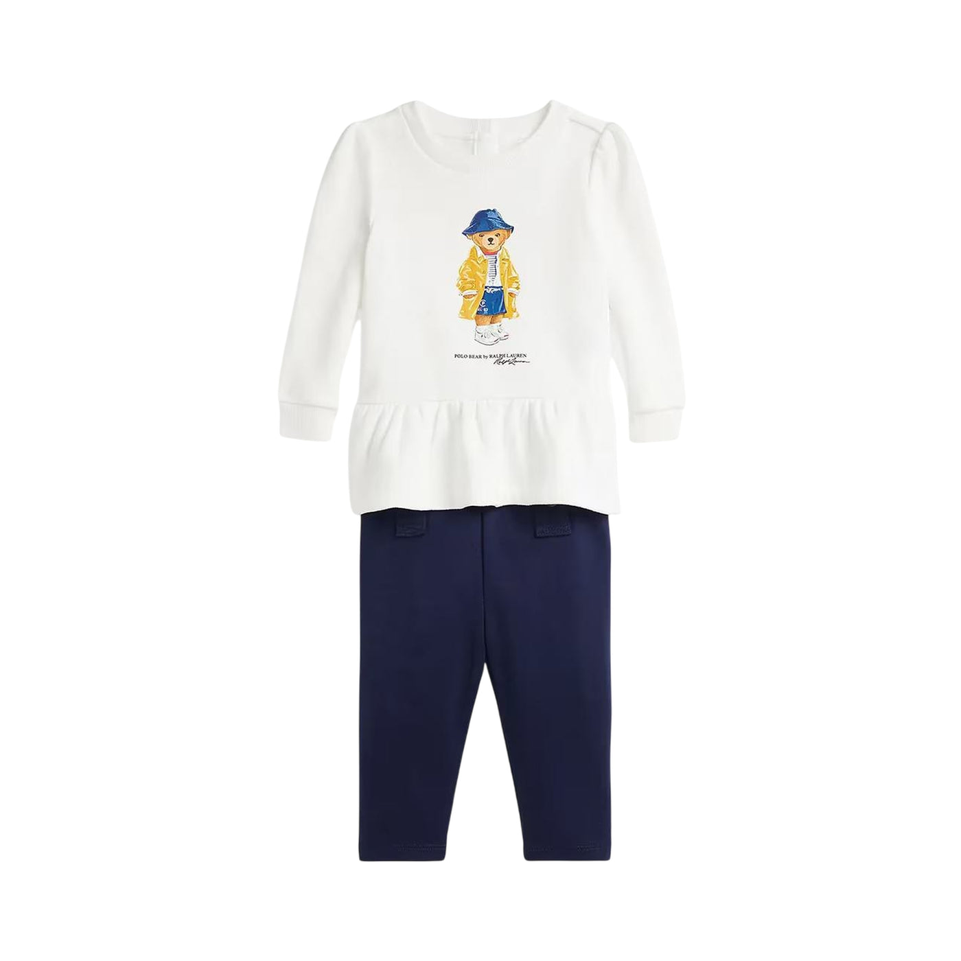 Completo da Neonata bianco e blu con orso
