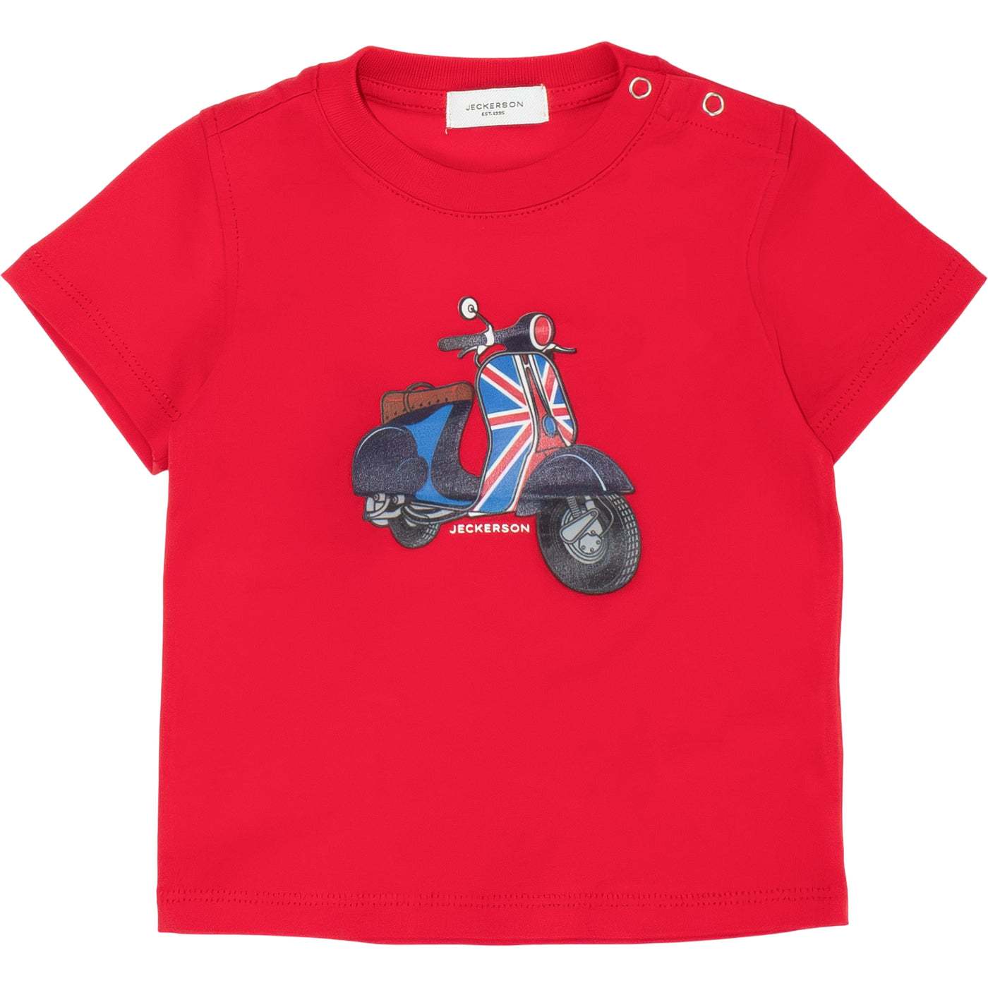 T-shirt rossa da neonato con vespa
