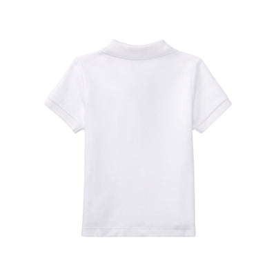 Polo in cotone morbido da Neonato Bianco retro