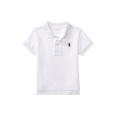 Polo in cotone morbido da Neonato Bianco