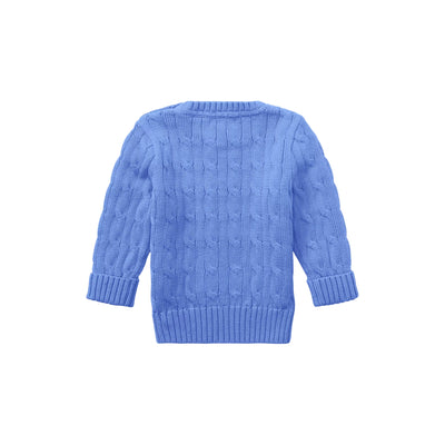 Maglia Neonato in cotone a trecce Azzurro retro