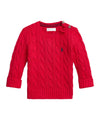 Maglione neonato in cotone a trecce Rosso