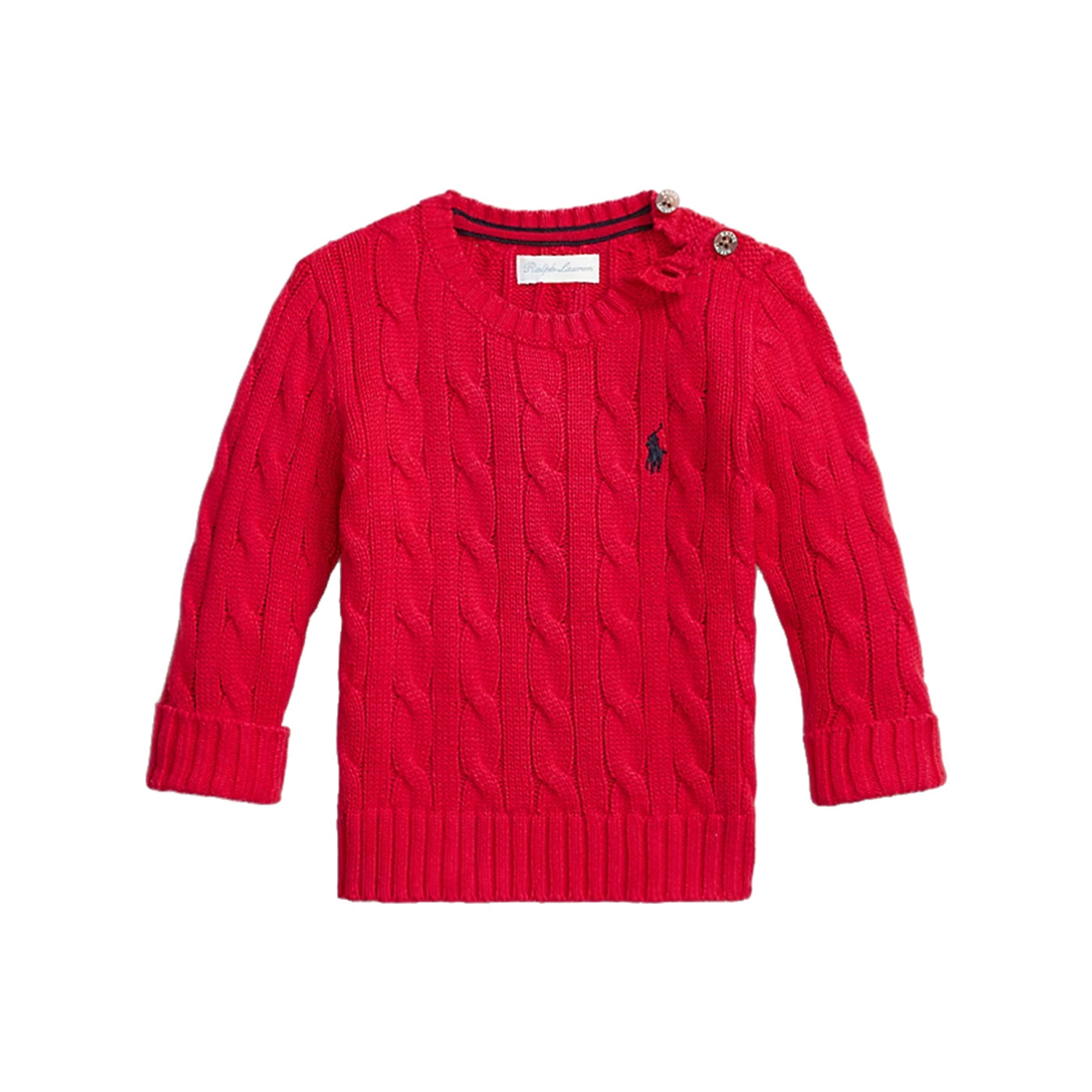 Maglione neonato in cotone a trecce Rosso