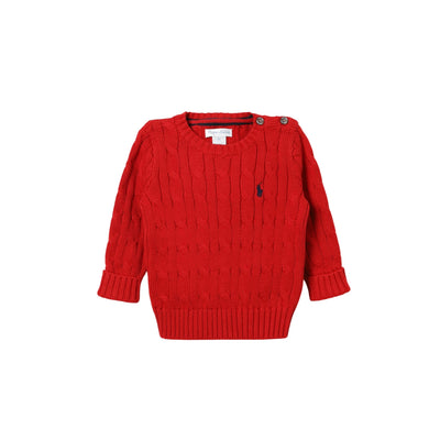 Maglia Neonato in cotone intrecciato rosso
