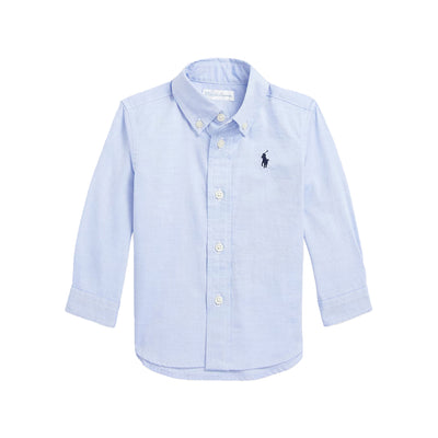 Camicia Neonato Oxford in cotone Celeste