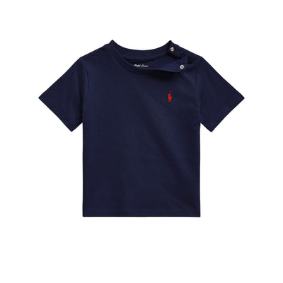 T-shirt Neonato girocollo in jersey di cotone Navy