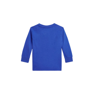 Maglia Blu Neonato con stampa Teddy retro