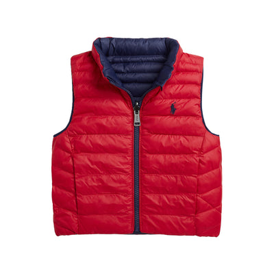 Gilet Neonato trapuntato double-face rosso