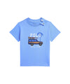 T-shirt Neonato Azzurro con auto stampata