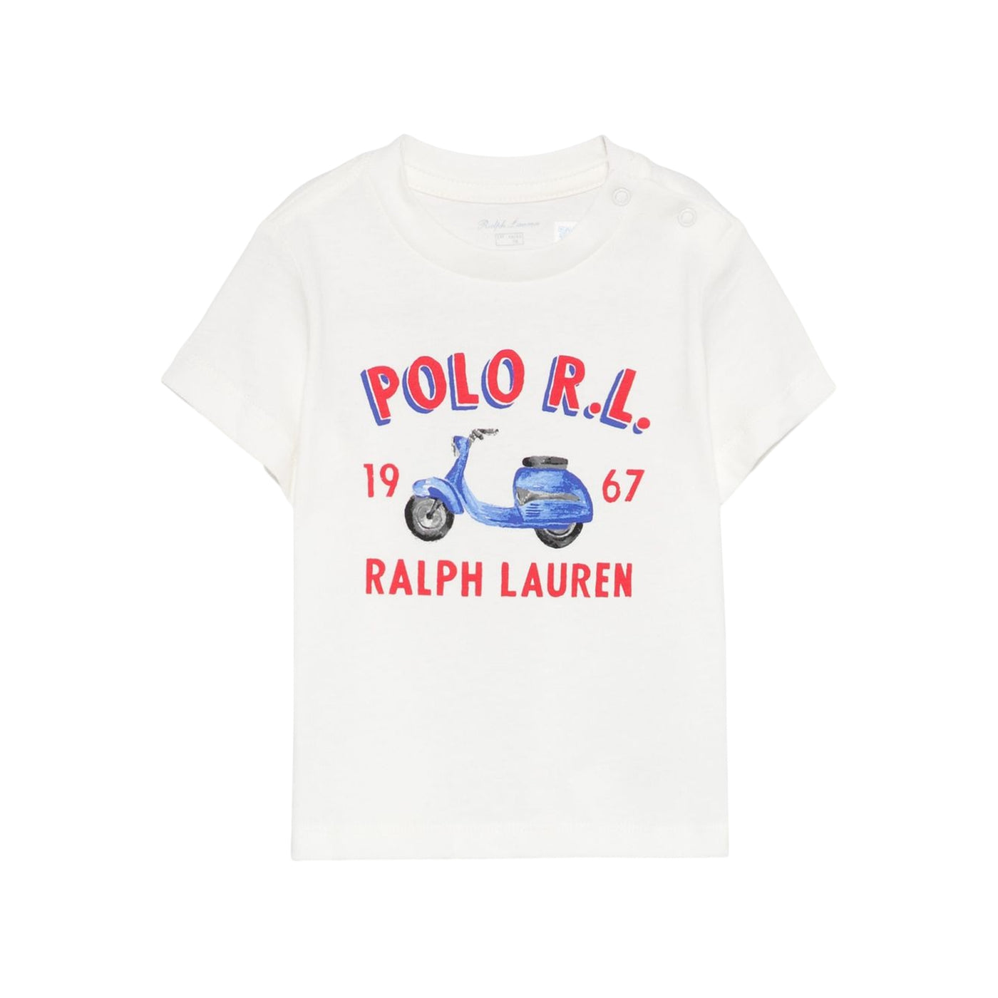 T-shirt Bianca da Neonato con vespa