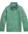 Cardigan Neonato con zip frontale verde