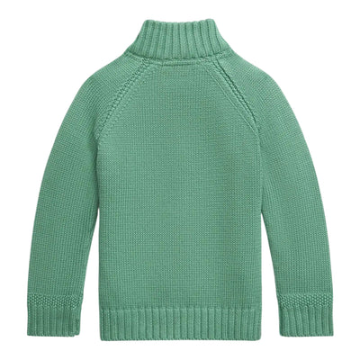 Cardigan Neonato con zip frontale verde retro