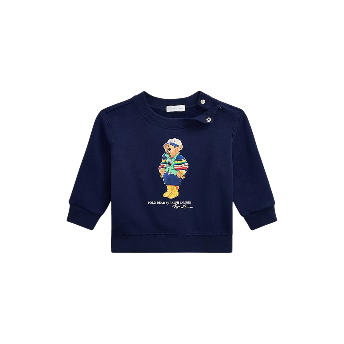 Felpa Navy Neonato con stampa Polo Bear