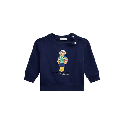 Felpa Navy Neonato con stampa Polo Bear