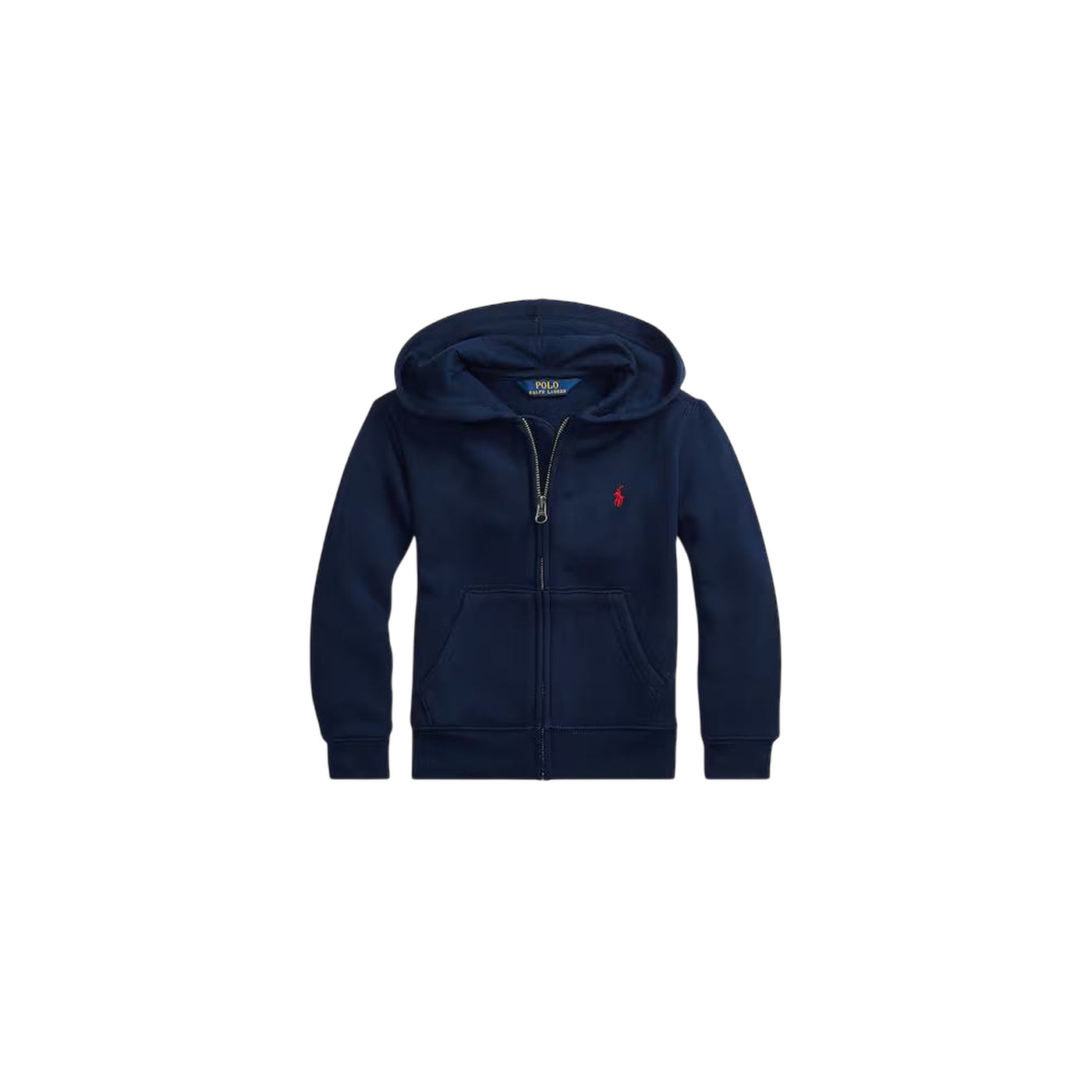 Felpa Bambino Navy, in morbido cotone, con logo Rosso sul petto