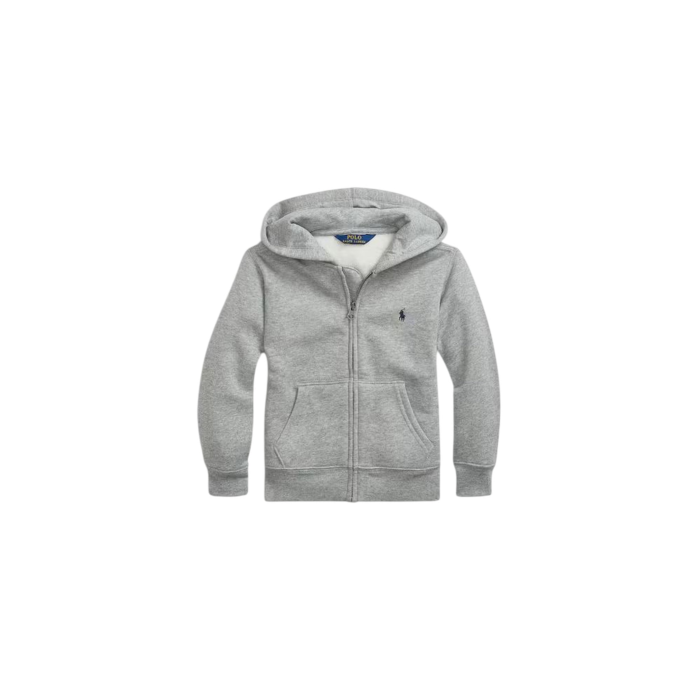 Felpa Bambino Grigia, in morbido cotone, con logo Blu sul petto