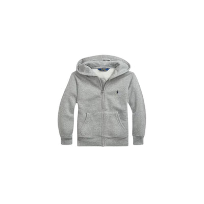 Felpa Bambino Grigia, in morbido cotone, con logo Blu sul petto