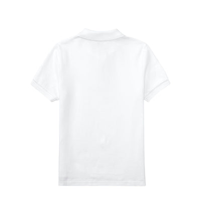 Polo da Bambino in piqué bianco retro