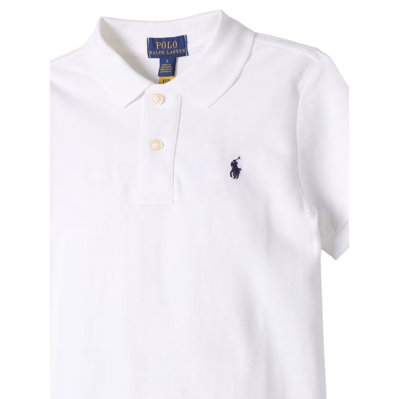Polo Bambino a maniche corte Bianco dettaglio