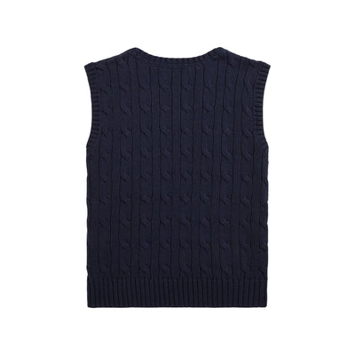 Gilet Bambino in maglia di cotone a trecce retro