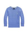 Maglia da bambino in cotone a trecce azzurro