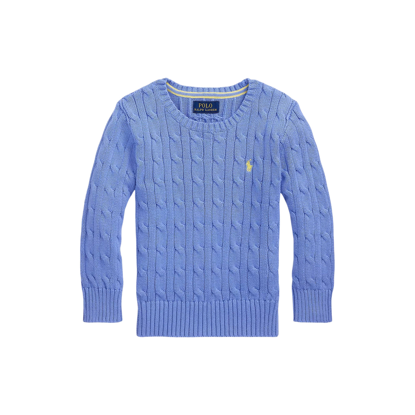 Maglia da bambino in cotone a trecce azzurro