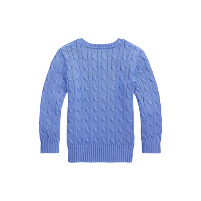 Maglia da bambino in cotone a trecce azzurro retro