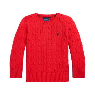 Red Cable Knit Baby Sweater