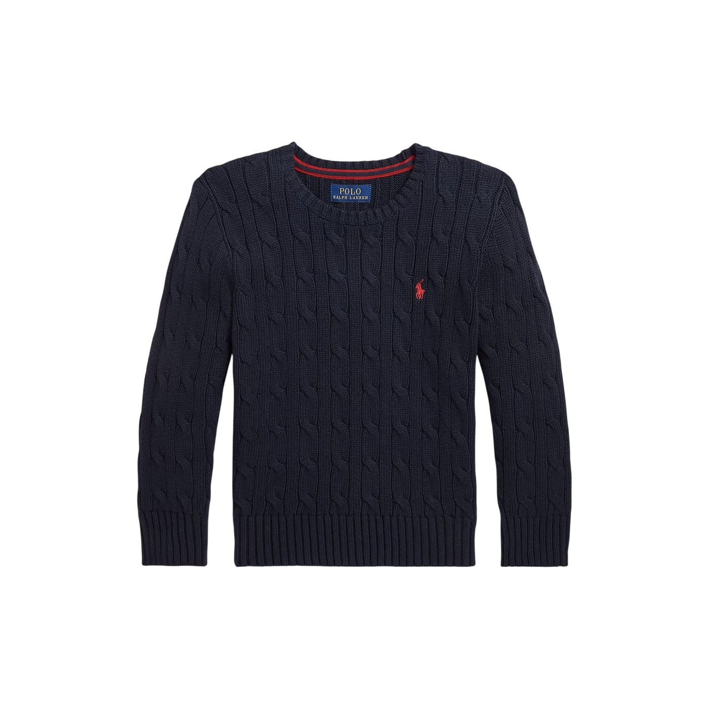 Maglia da bambino in cotone a trecce navy