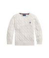 Maglia da bambino in cotone a trecce bianco