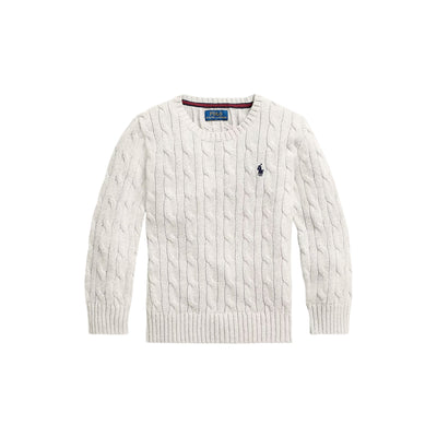 Maglia da bambino in cotone a trecce bianco