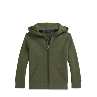 Felpa Bambino con cappuccio e zip Verde oliva