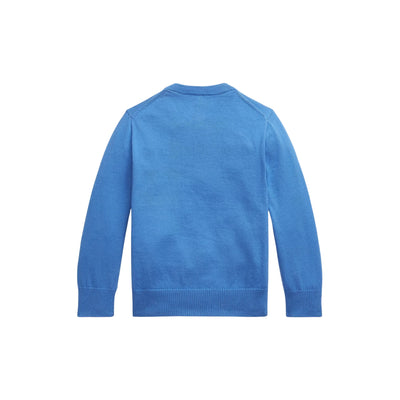 Maglia Girocollo Bambino in cotone azzurro retro
