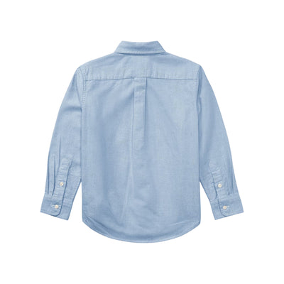 Camicia Oxford Bambino in cotone Slim-Fit Celeste retro