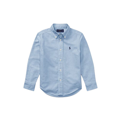 Camicia Oxford Bambino in cotone Slim-Fit Celeste