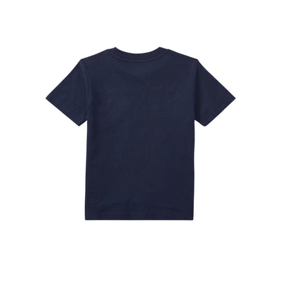 T-shirt Bambino girocollo in jersey di cotone Navy retro