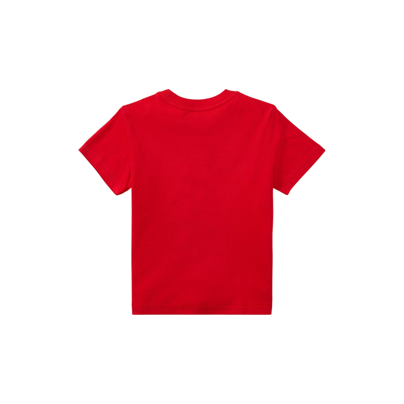 T-shirt Bambino girocollo in tinta unita rosso retro