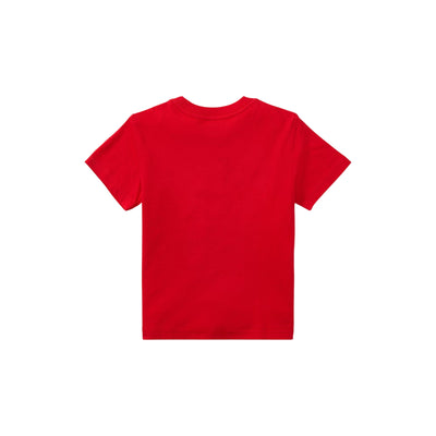 T-shirt Bambino girocollo in tinta unita rosso retro