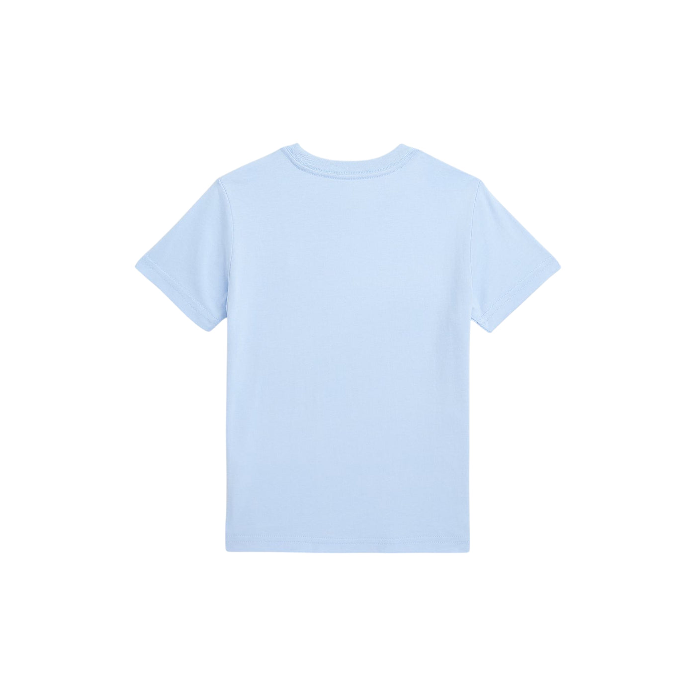 T-shirt Bambino girocollo in tinta unita celeste retro