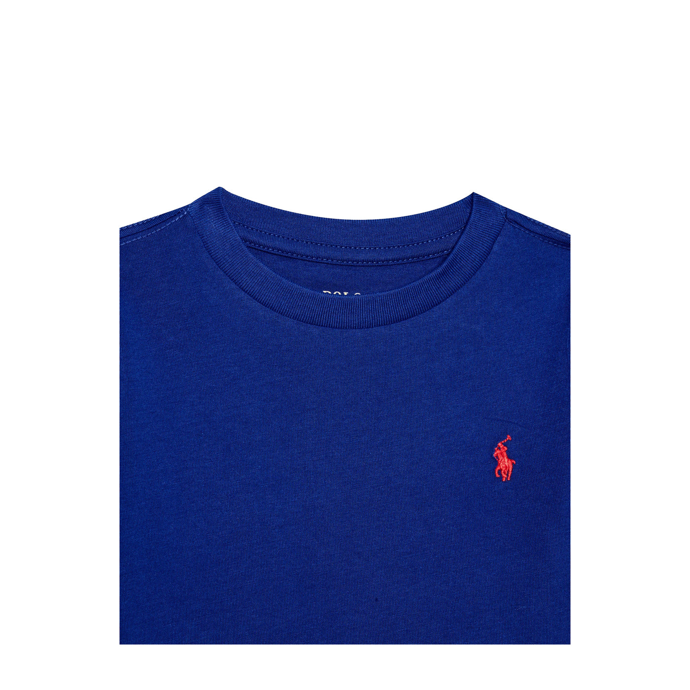 T-shirt Bambino Blu, in jersey di cotone, con maniche lunghe e gircollo 