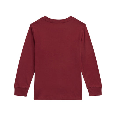 T-shirt Bambino Bordeaux, in jersey di cotone, con maniche lunghe